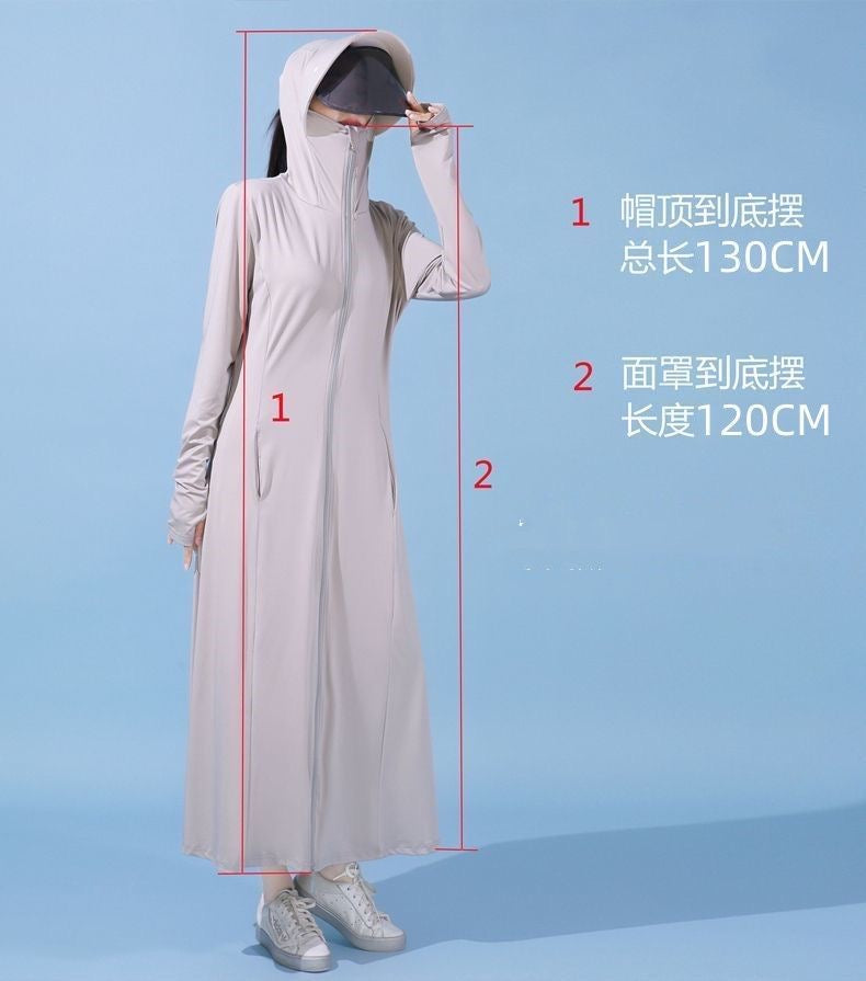 C lady dress sun- protecting