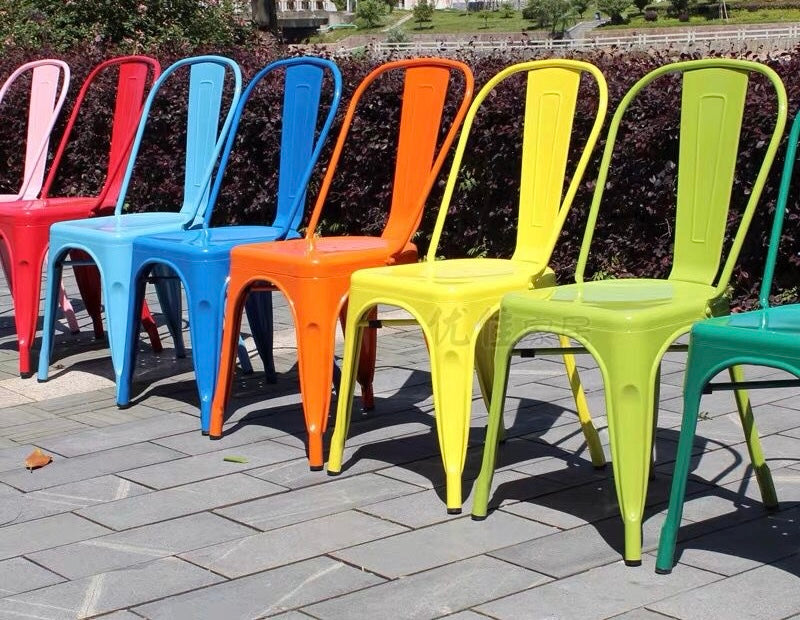 Vibrant Stackable Metal Dining Chairs