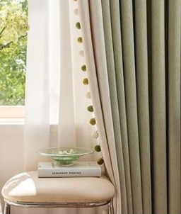 Elegant Decorative Curtains with Pom-Pom Trim